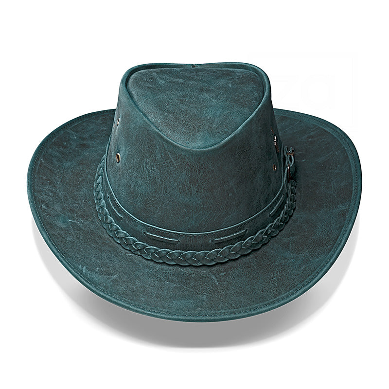 Cowboy Hat Blue Vintage Leather Western Maverick