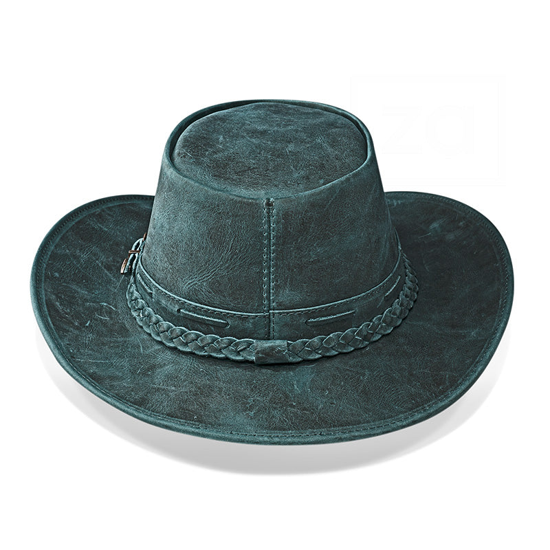 Cowboy Hat Blue Vintage Leather Western Maverick