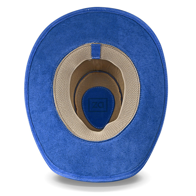 Cowboy Hat Blue Leather Western Maverick