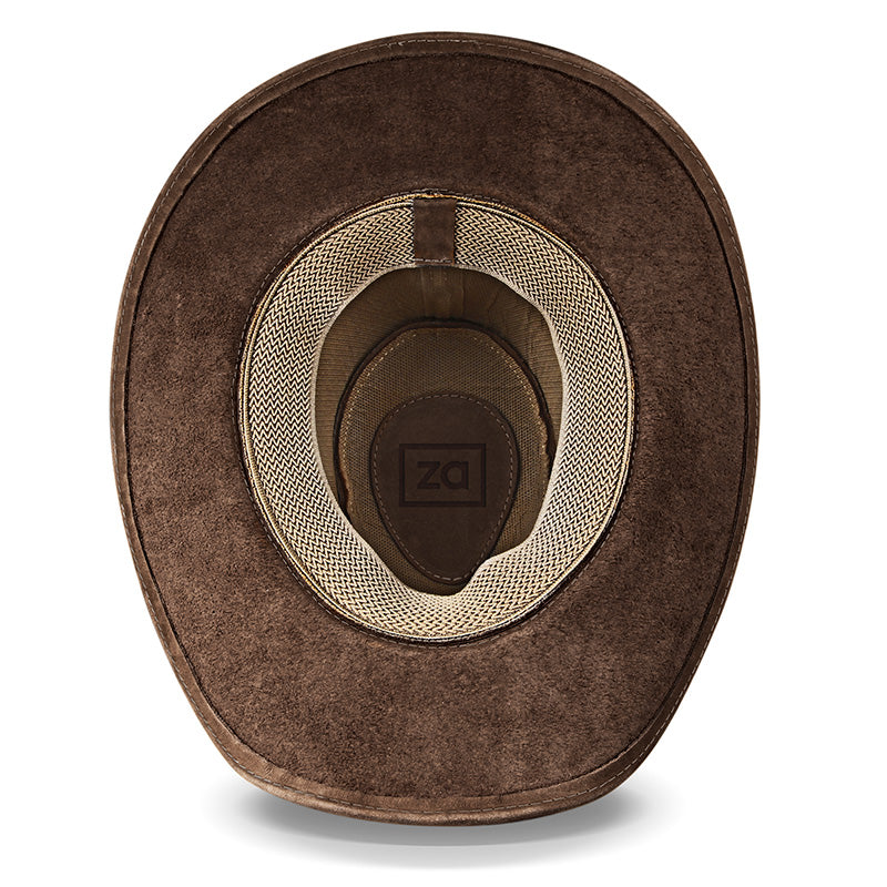 Cowboy Hat Dark Brown Leather Western Maverick