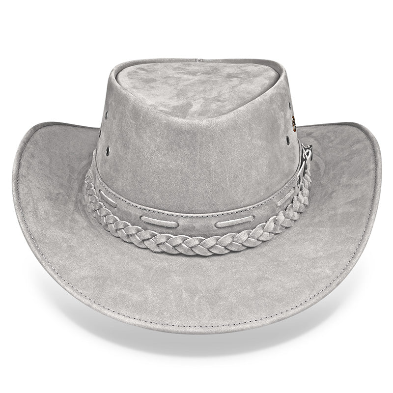Cowboy Hat Gray Leather Western Maverick