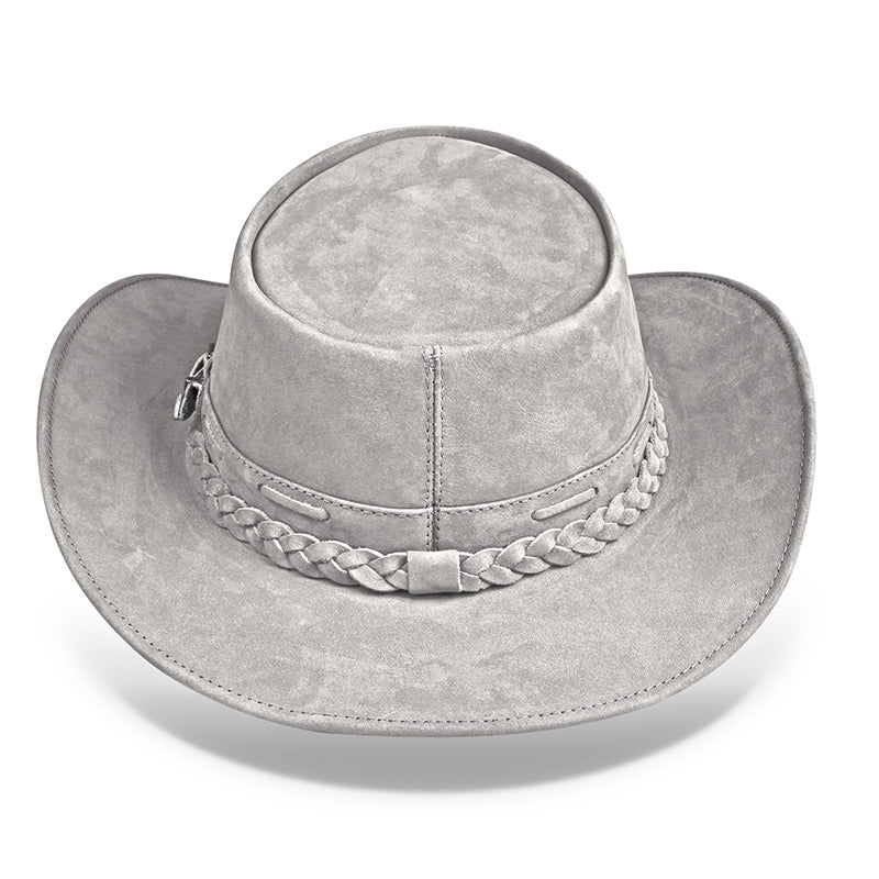 Cowboy Hat Gray Leather Western Maverick