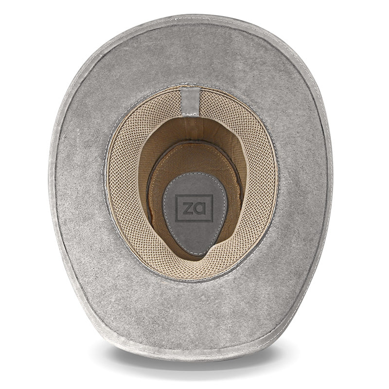 Cowboy Hat Gray Leather Western Maverick