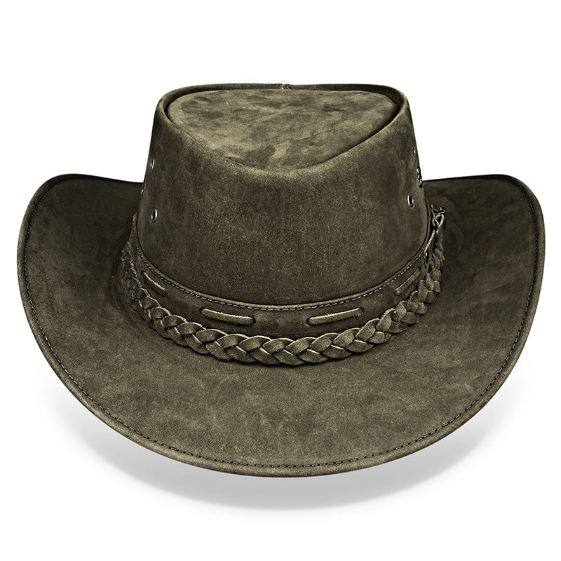 Cowboy Hat Green Leather Western Maverick