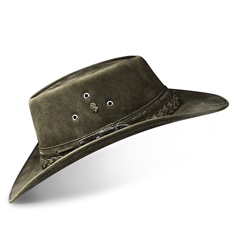 Cowboy Hat Green Leather Western Maverick