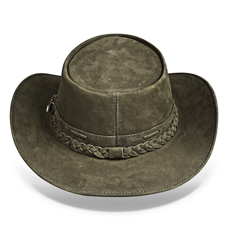 Cowboy Hat Green Leather Western Maverick