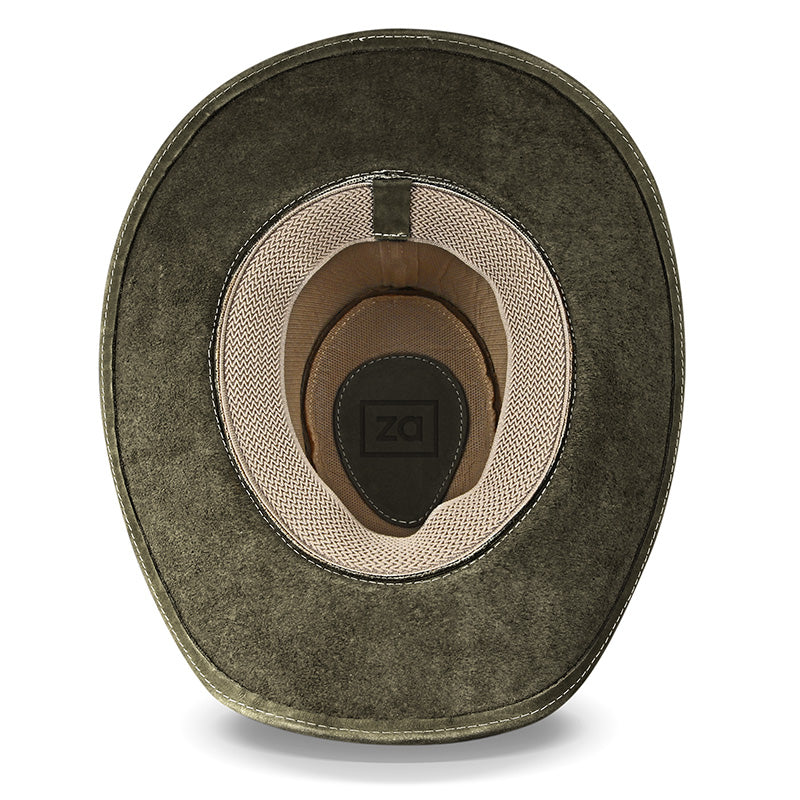 Cowboy Hat Green Leather Western Maverick