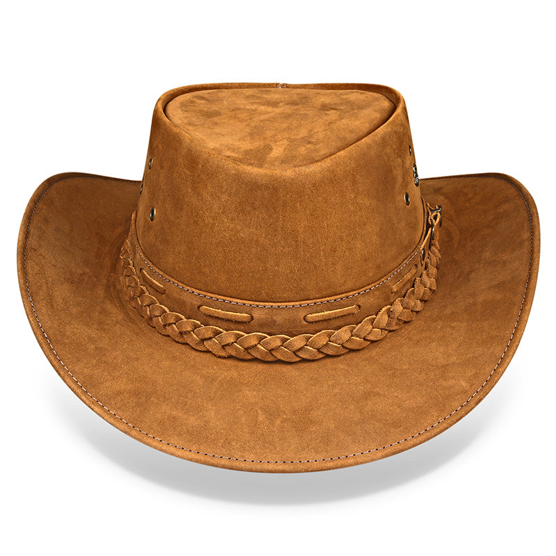 Cowboy Hat Tan Leather Western Maverick