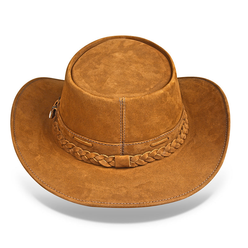 Cowboy Hat Tan Leather Western Maverick