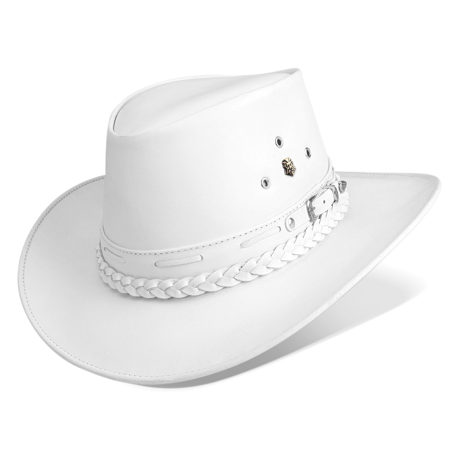 Cowboy Hat White Leather Western Maverick