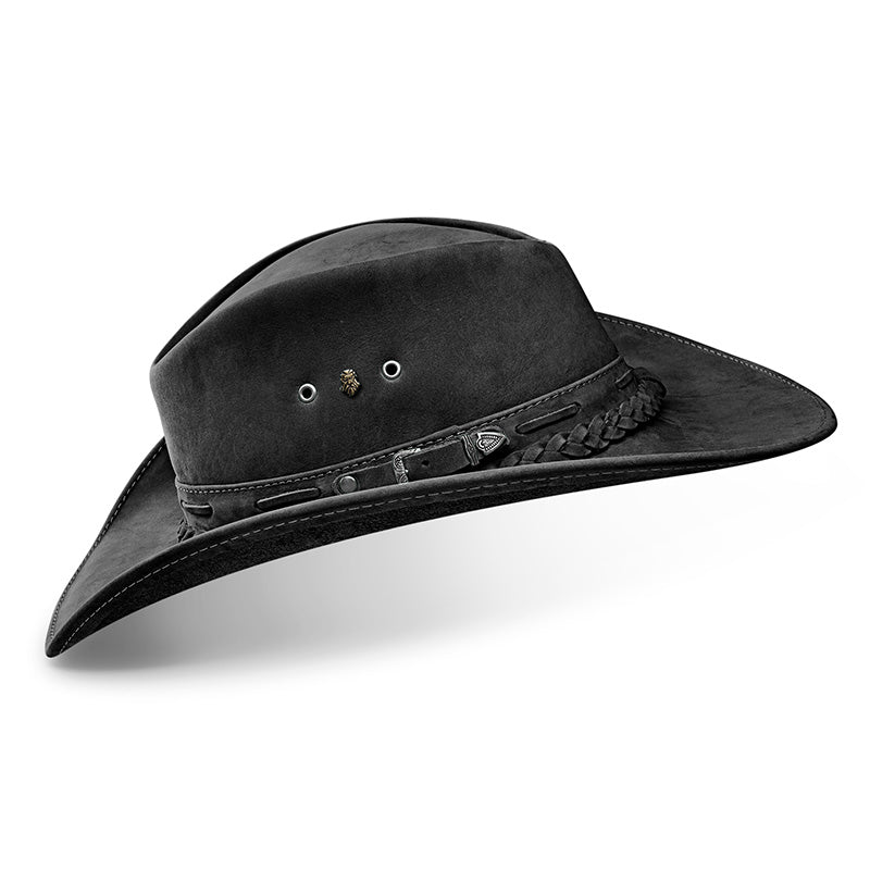 Cowboy Hat Black Leather Western Trailblazer