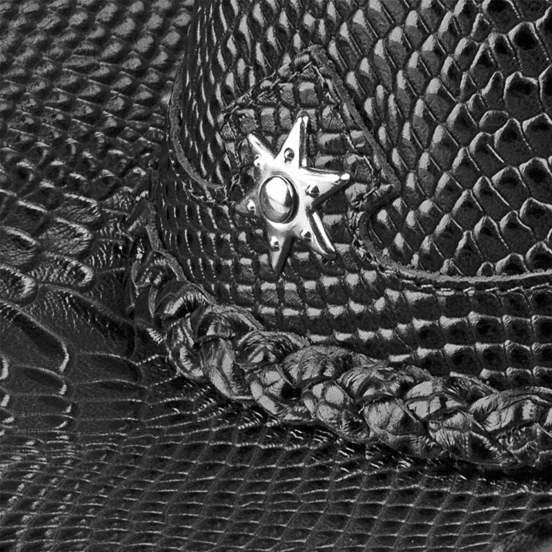 Cowboy Hat Black Snake Cowhide American Star