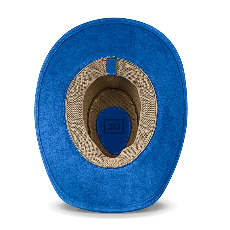 Cowboy Hat Blue Leather Western Trailblazer