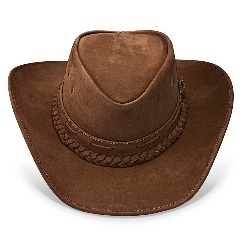 Cowboy Hat Brown Leather Western Trailblazer
