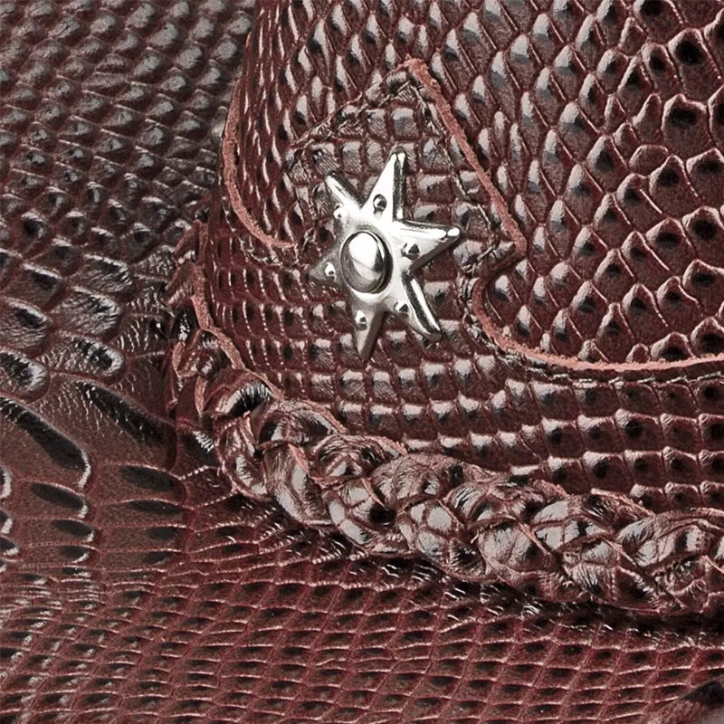 Cowboy Hat Brown Snake Cowhide American Star