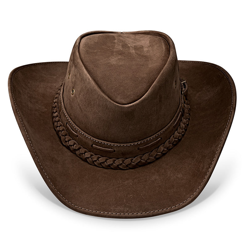 Cowboy Hat Dark Brown Leather Western Trailblazer