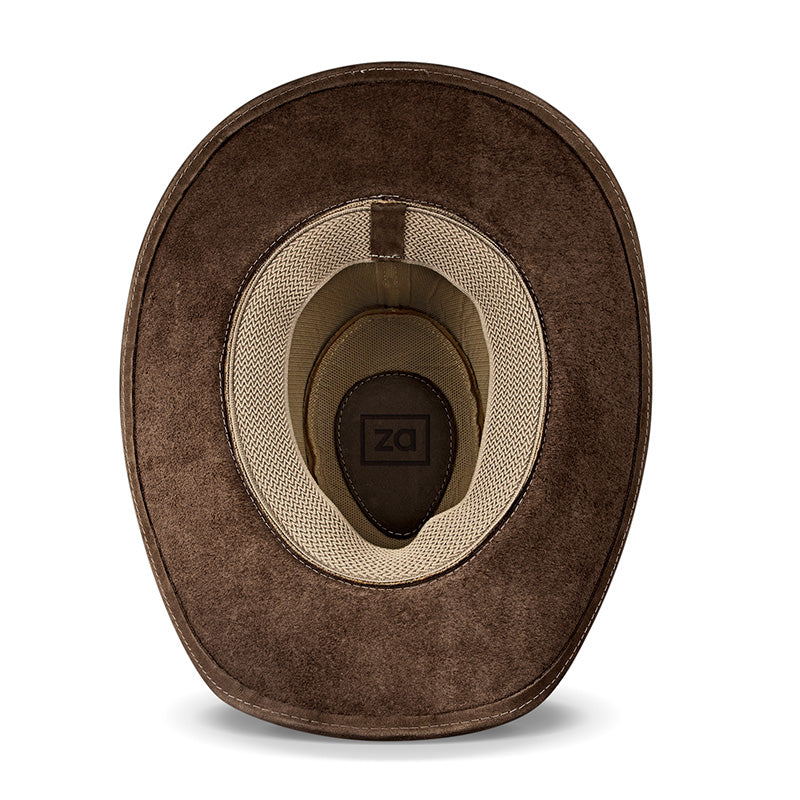 Cowboy Hat Dark Brown Leather Western Trailblazer