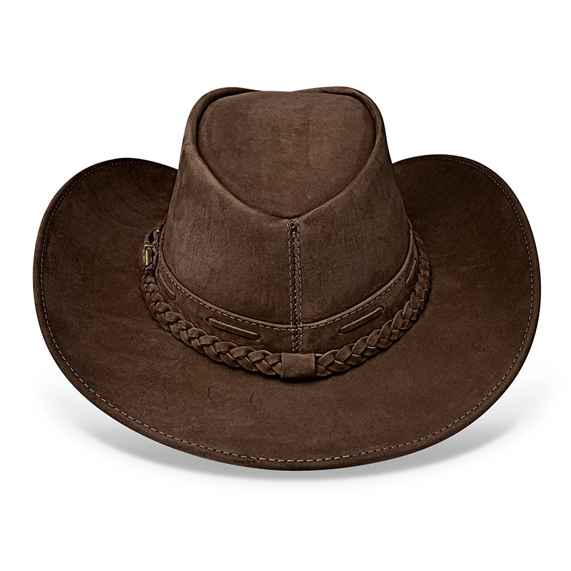 Cowboy Hat Dark Brown Leather Western Trailblazer