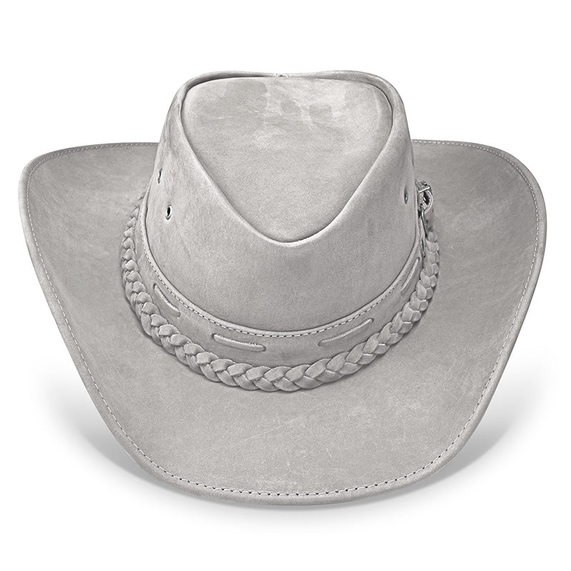 Cowboy Hat Gray Leather Western Trailblazer