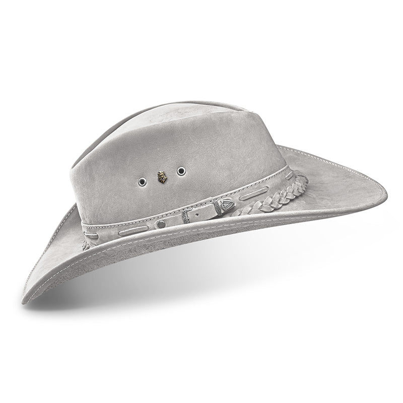 Cowboy Hat Gray Leather Western Trailblazer
