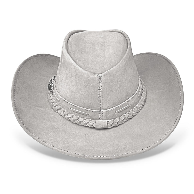 Cowboy Hat Gray Leather Western Trailblazer
