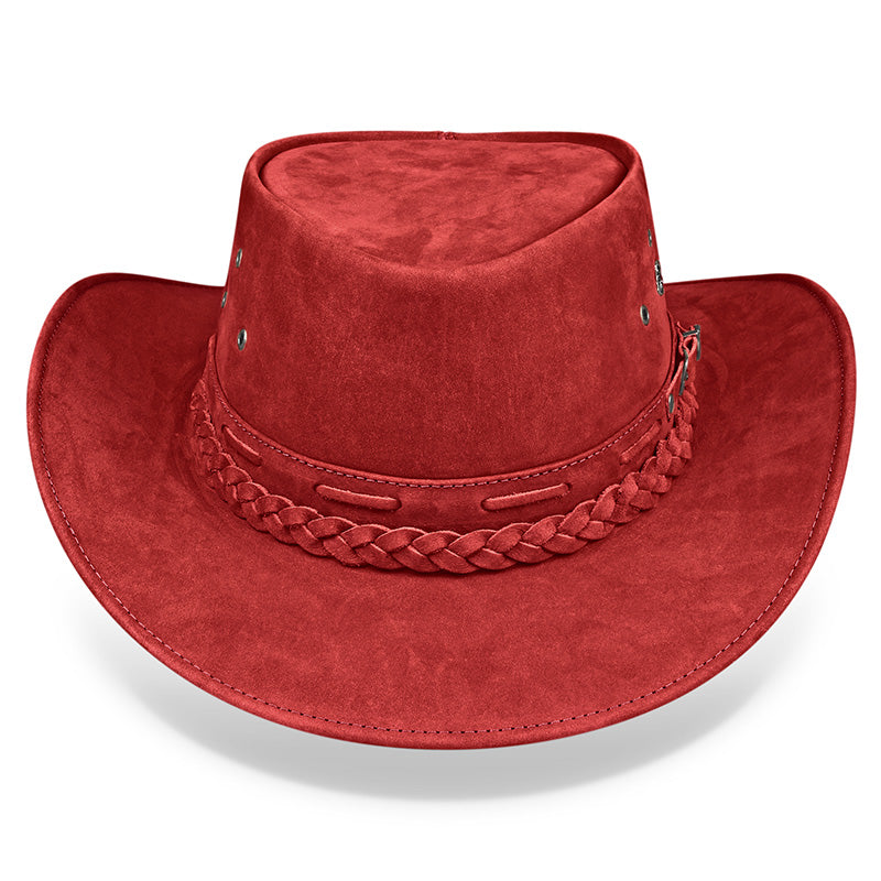 Cowboy Hat Red Leather Western Maverick