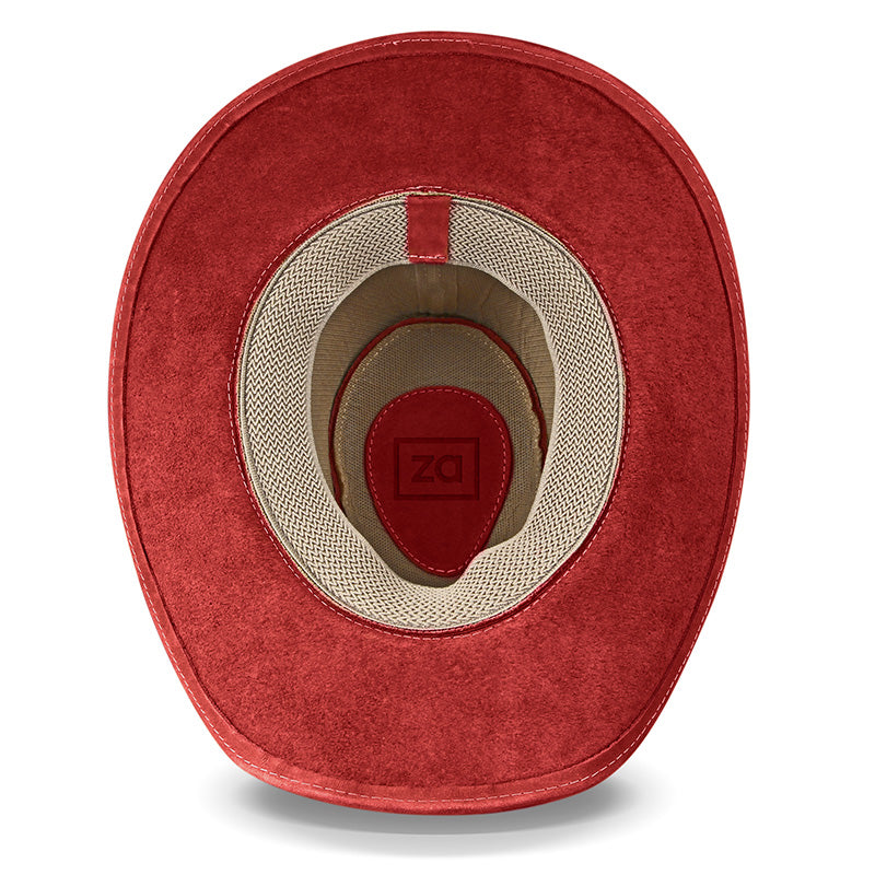 Cowboy Hat Red Leather Western Maverick