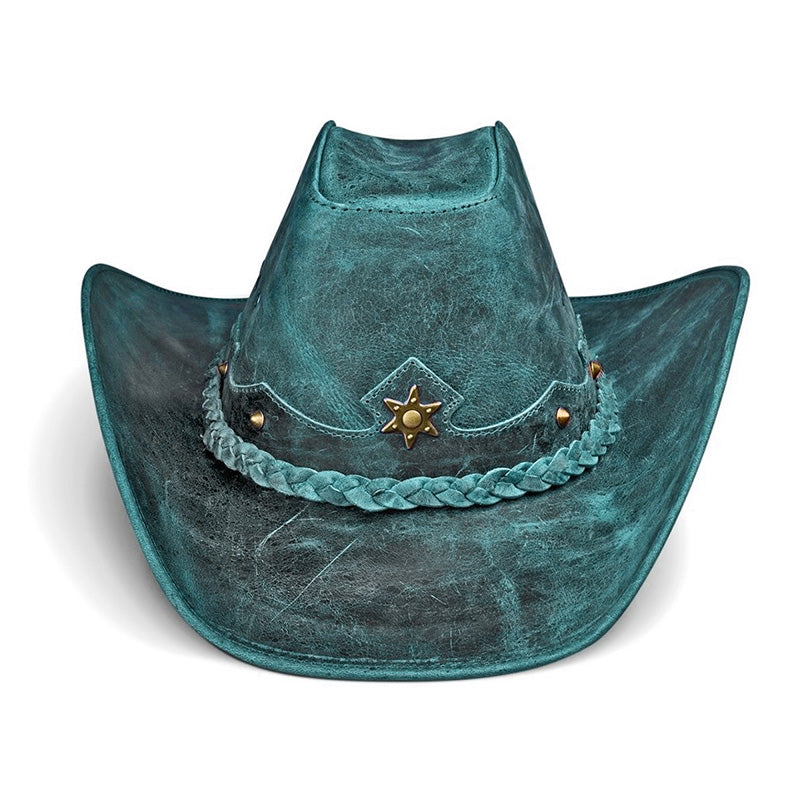Cowboy Hat Vintage Blue Leather American Star