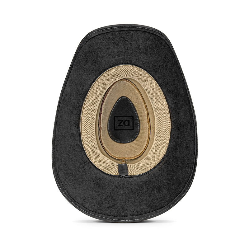 Cowboy Hat Western Black Leather Ranger Star