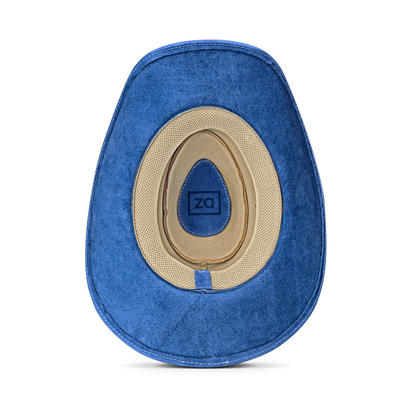 Cowboy Hat Western Blue Leather Ranger Star