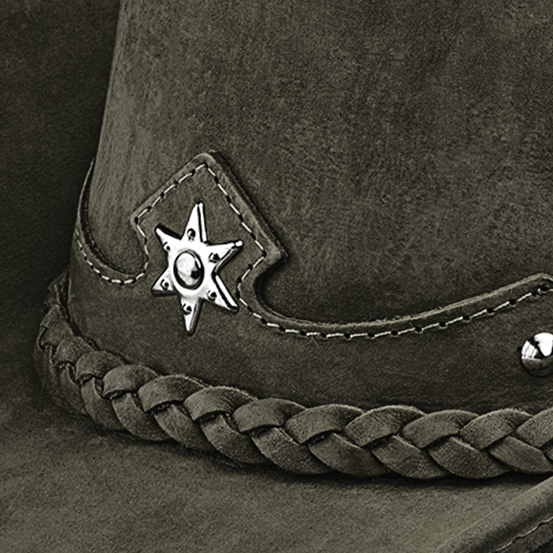 Cowboy Hat Western Dark Green Leather American Star