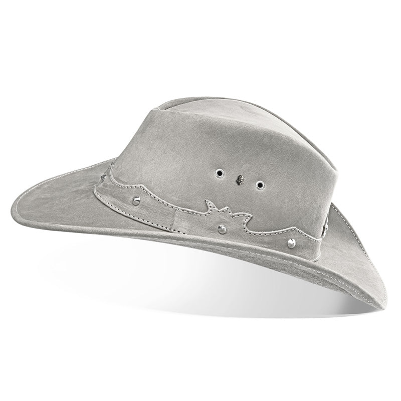 Cowboy Hat Western Gray Leather Ranger Star
