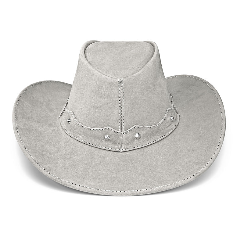 Cowboy Hat Western Gray Leather Ranger Star