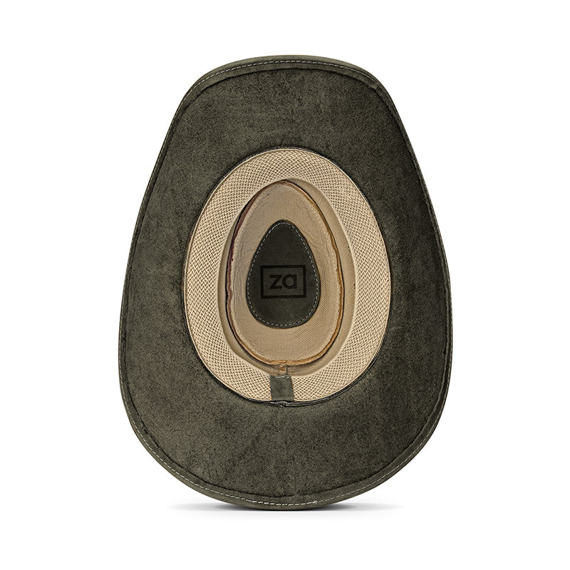 Cowboy Hat Western Green Leather Ranger Star