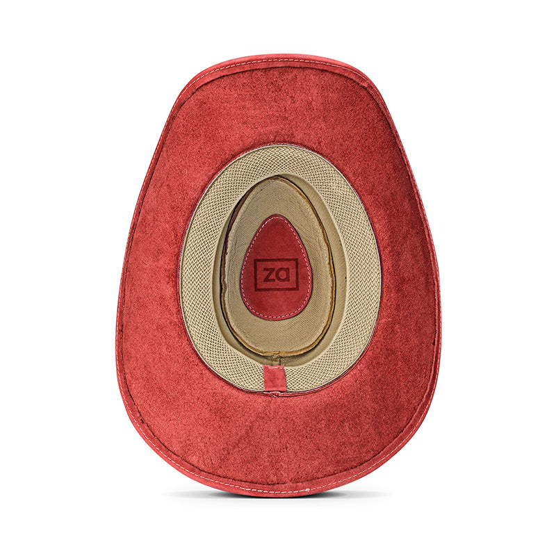 Cowboy Hat Western Red Leather Ranger Star