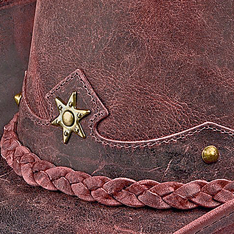 Cowboy Hat Western Vintage Red Leather American Star