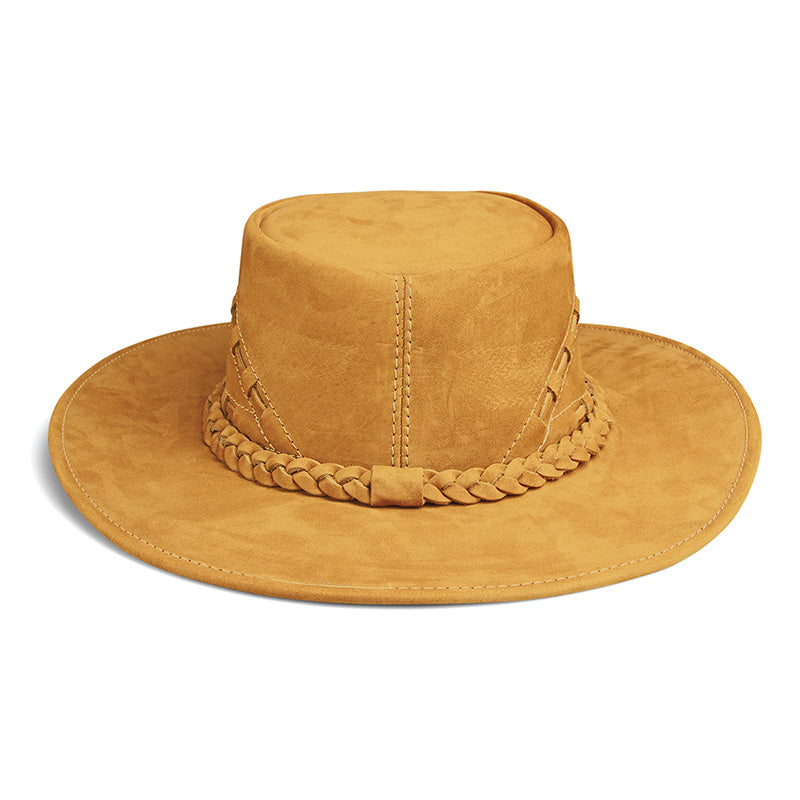 Frontier Beige Leather Cowboy Hat