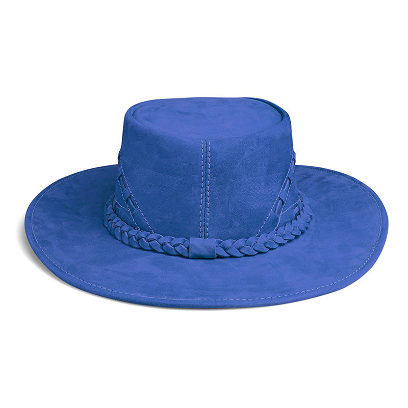 Frontier Blue Leather Cowboy Hat