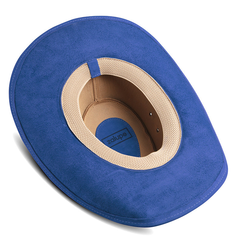 Frontier Blue Leather Cowboy Hat