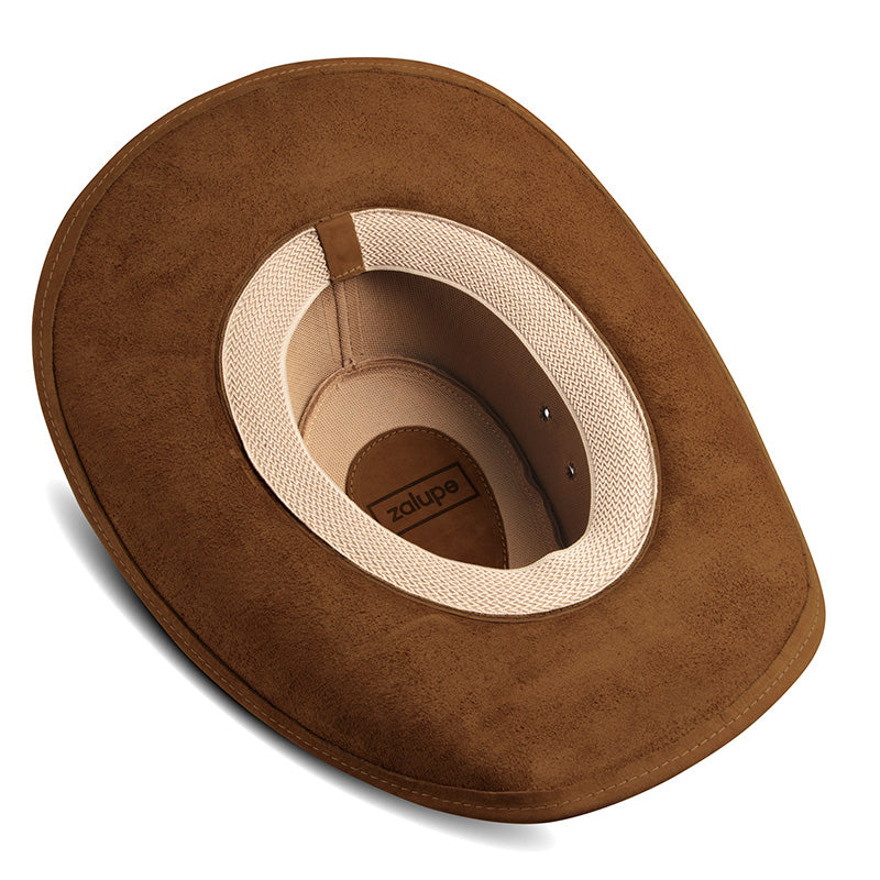 Frontier Brown Leather Cowboy Hat