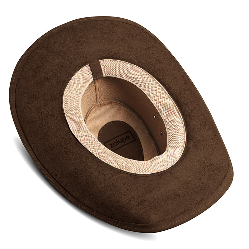 Frontier Dark Brown Leather Cowboy Hat
