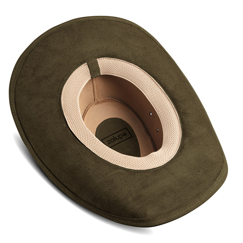 Frontier Green Leather Cowboy Hat