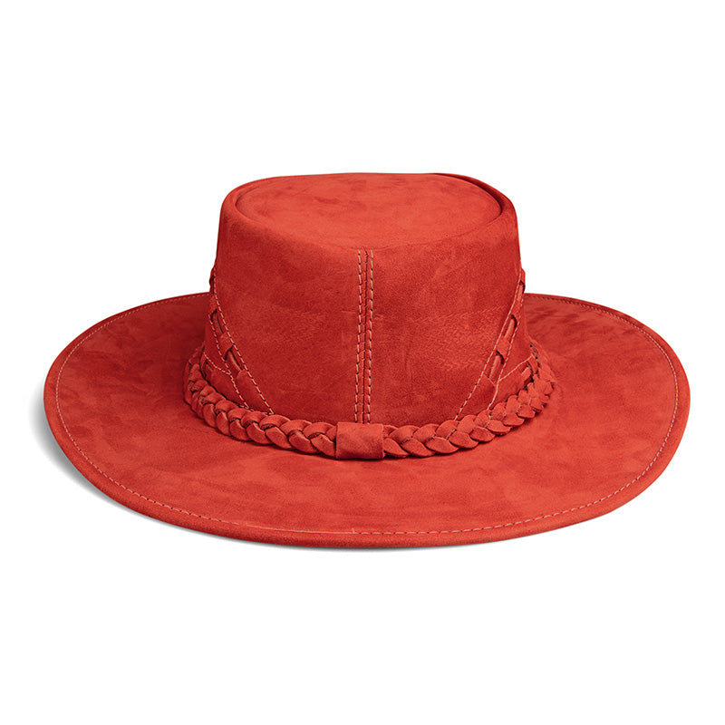 Frontier Red Leather Cowboy Hat