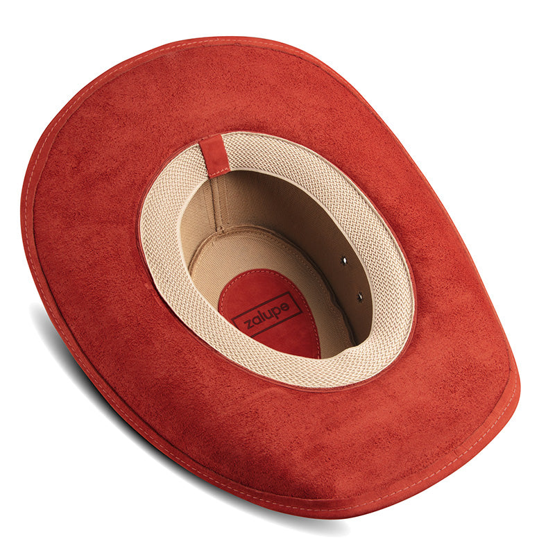 Frontier Red Leather Cowboy Hat