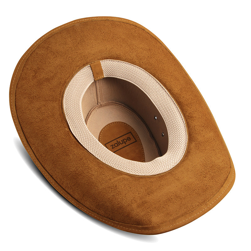 Frontier Tan Leather Cowboy Hat
