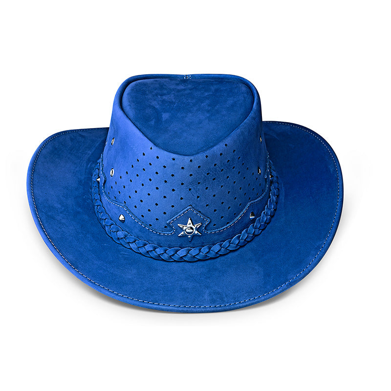Outrider Blue Leather Cowboy Hat