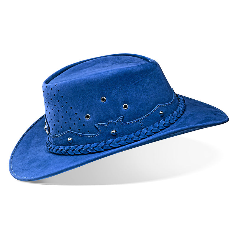 Outrider Blue Leather Cowboy Hat