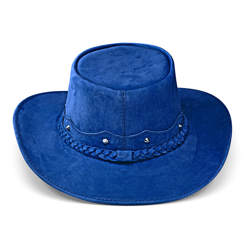 Outrider Blue Leather Cowboy Hat