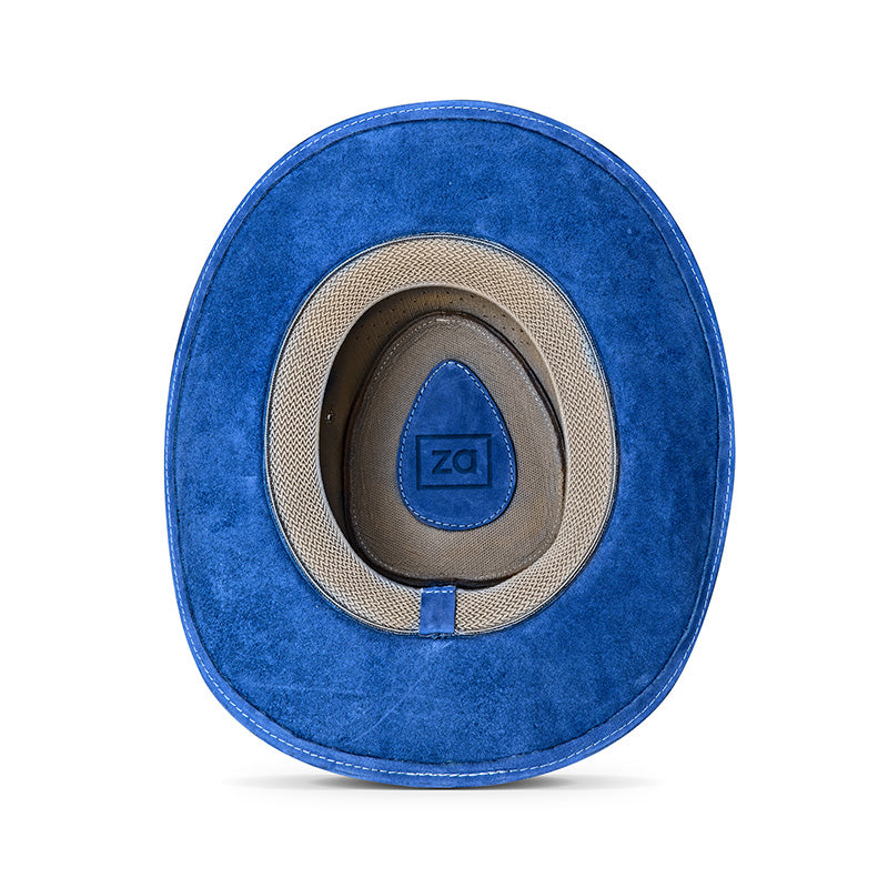 Outrider Blue Leather Cowboy Hat