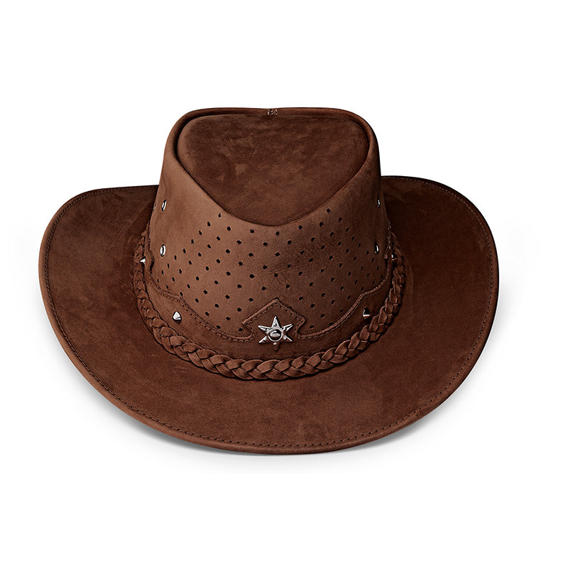 Outrider Brown Leather Cowboy Hat